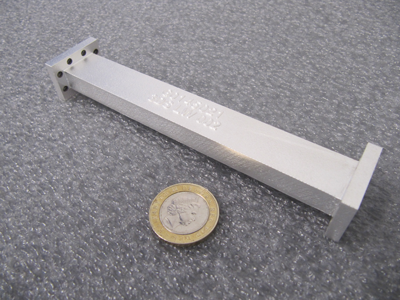 The 3D printed RF filter designed by Airbus Defence and Space consolidates two parts into one and reduces overall mass. 3D printing enables faster production and lower costs.